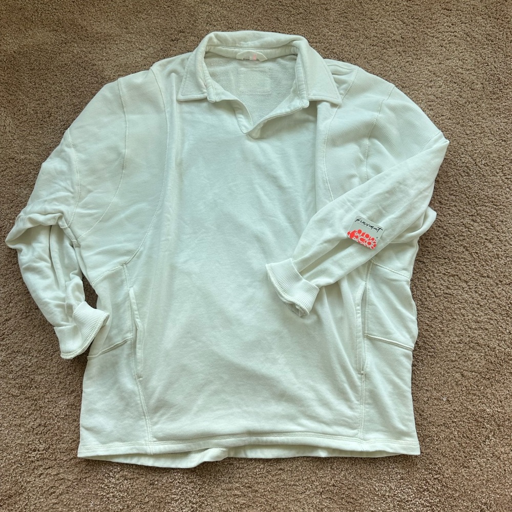 NWT free people movement ivory pullover size m